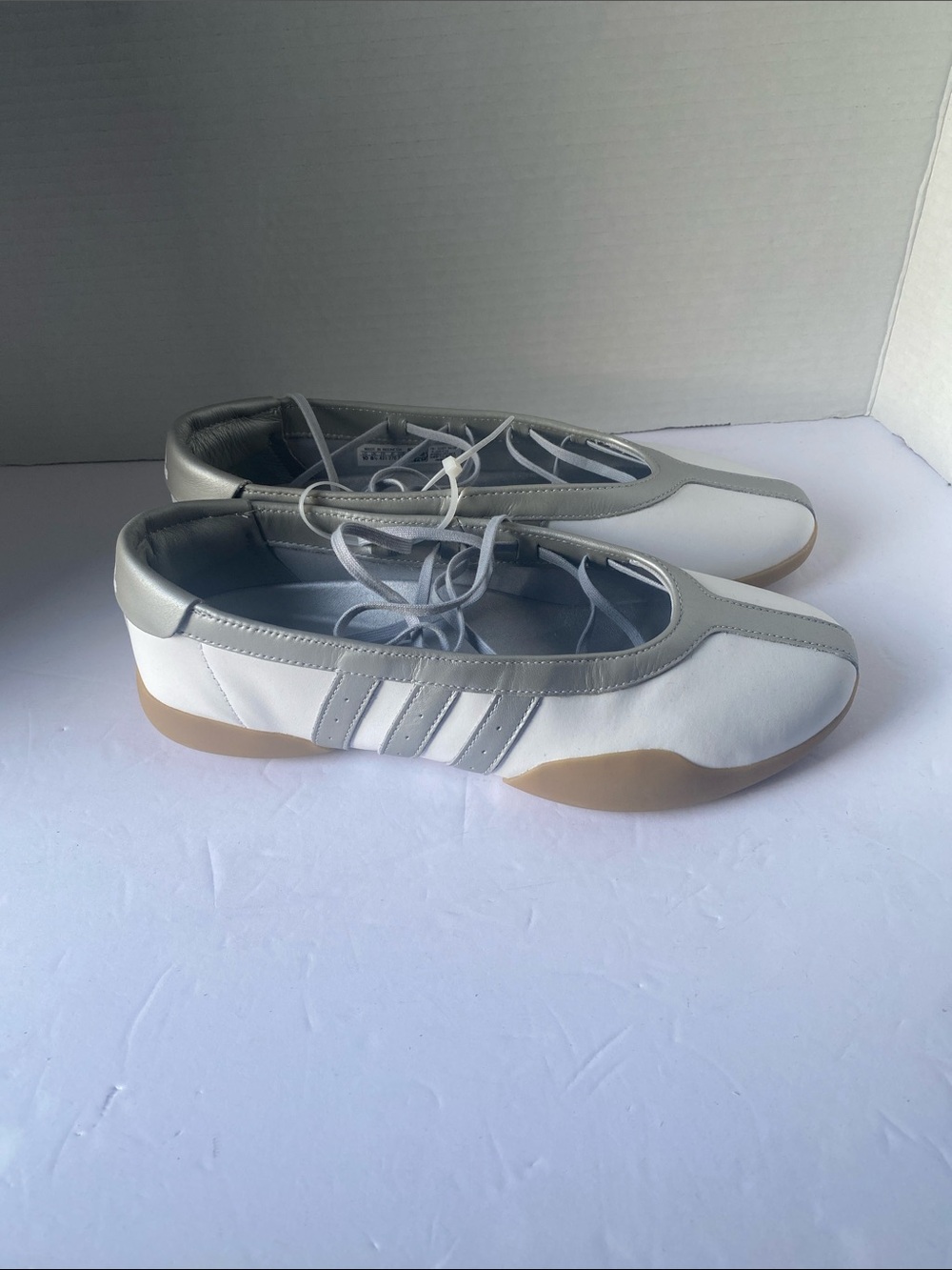 adidas ballet White and silver Lace-Up Sneakers